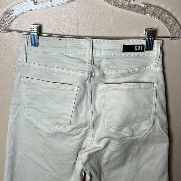 Kut From The Kloth Meg Fab Ab Wide Leg Jeans High Rise Sequin Hearts Off White 0 - Picture 7 of 8